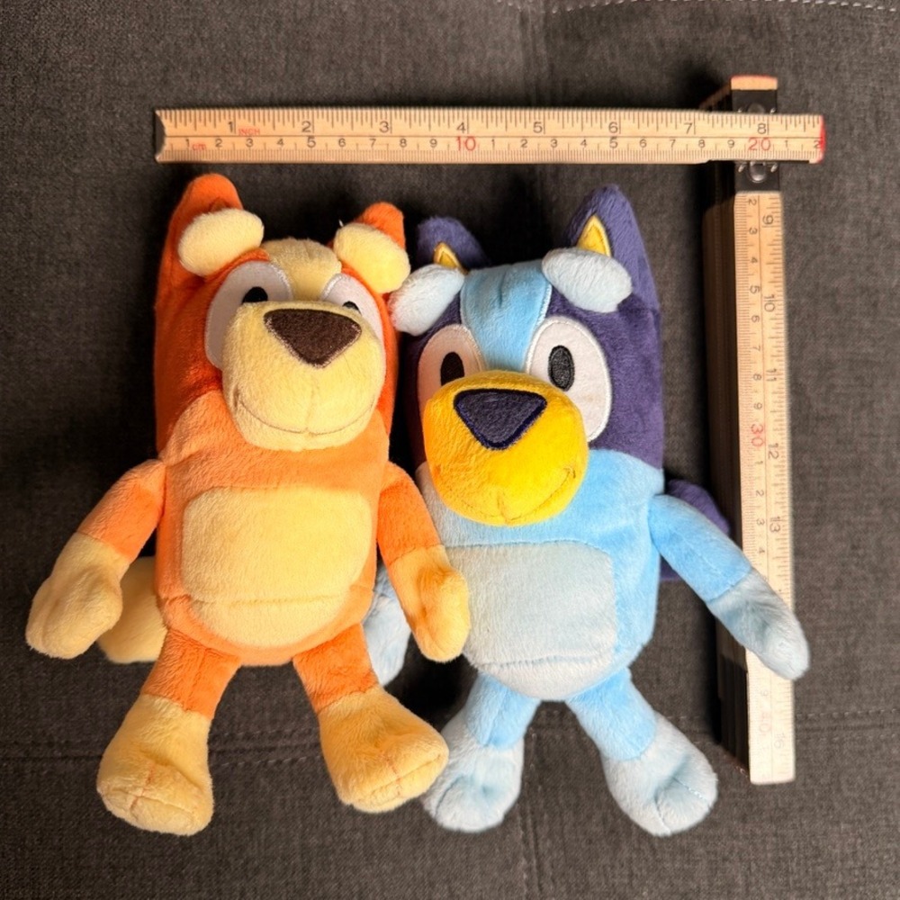 Bluey and Bingo Plush Toy Set Blue Orange Dog Stuffed Animal Toddler Cartoon - Picture 6 of 6